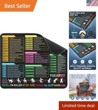 Portable Excel Cheat Sheet Desk Pad - Non-Slip Mousepad 11.8" x 9.84"