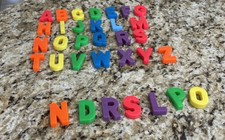 33 Mixed Colors Plastic Magnetic Fridge Alphabet Letters Complete with 7 extra