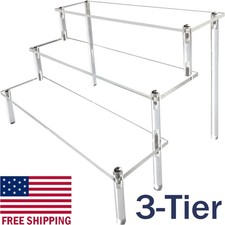 3-Tier Clear Acrylic Rack Perfume Makeup Nail Polish Ladder Display Stand US