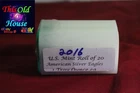 ASE AMERICAN SILVER EAGLES US MINT ROLL OF 20 2016 UNCIRCULATED .999 FINE SILVER