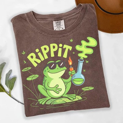 Rippit Frog Comfort Tee Funny Stoner Shirt