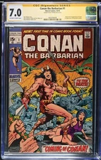Conan 1 Cgc 7.0 SS Signed Signature Series By Roy Thomas