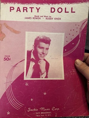  57 Teener Pop Sheet Music BUDDY KNOX singing Party Doll