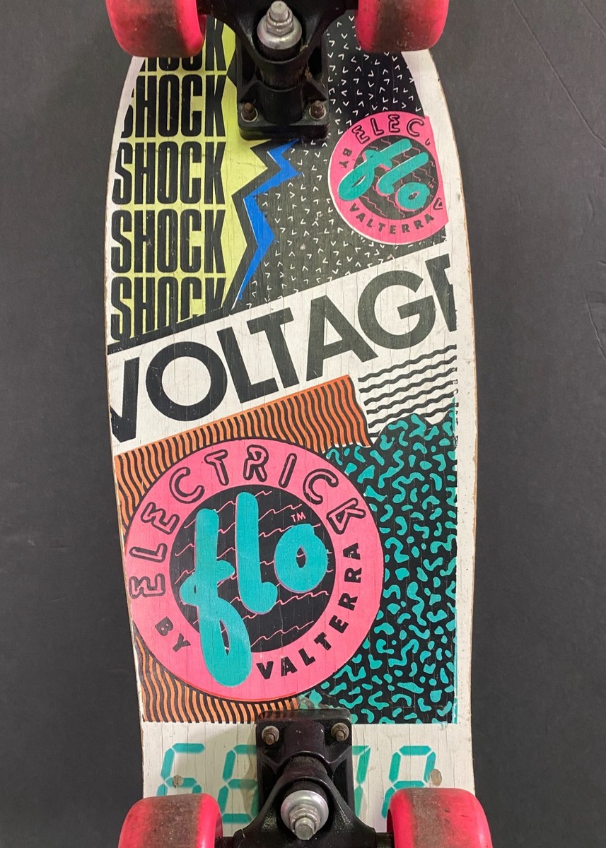 Vintage 1986 Valterra Electrik Flo Neon 28in Cruiser Skateboard