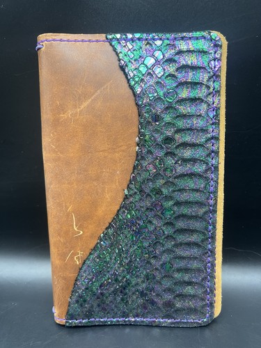 The Leather Quill Shoppe Leather Travelers Notebook Cover Purple Mermaid A5