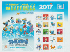 == Nations Unies (New York). Bloc ★★ Journée du bonheur - Schtroumpfs - 2017 ==
