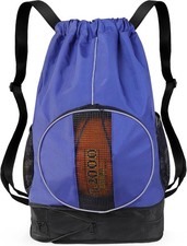 Basketball Backpack, 45 L Drawstring Gym Bag with Large Shoe Compartment and ...