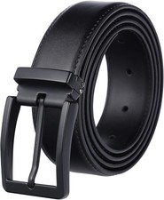 Men's Dress Belt Black Leather Belts for Jeans