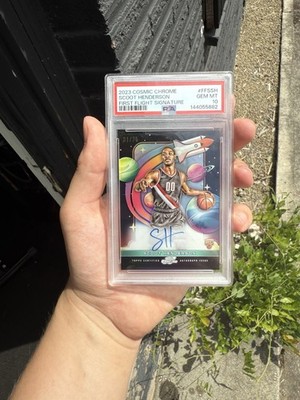 2023-24 Scoot Henderson /75  Topps Chrome Cosmic Rookie Auto Graded PSA 10