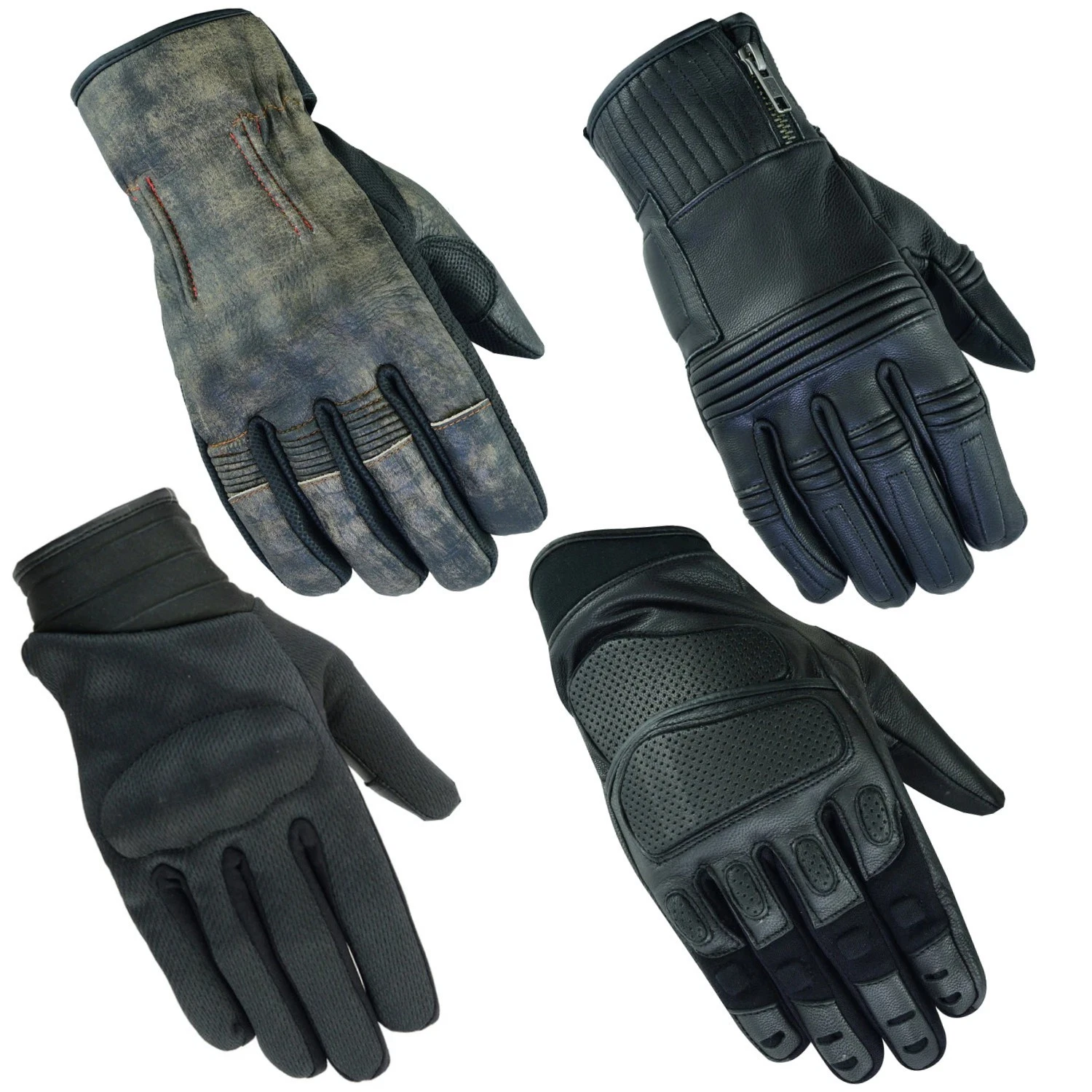 Men Motorcycle Full Finger Gloves Genuine Leather Warm Winter Cold Weather Glove