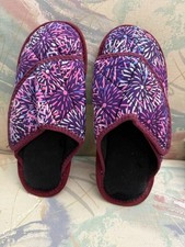 WOMENS PINK/PURPLE ADJUSTABLE SLIPPERS - SIZE 6 -7 - NEW