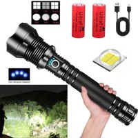 Super Bright Flashlight Zoom Powerful Camping LED Lamp Police Torch Rechargeable