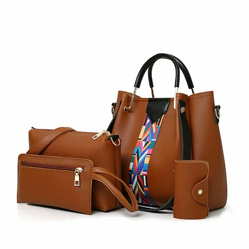 4Pcs/Set Women Lady Leather Handbags Messenger Shoulder Bags Tote Satchel Purse - Picture 7 of 35