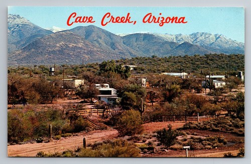 Cave Creek Arizona Street View Vtintage Unposted Circa 1960 Postcard - 第 1/2 張圖片