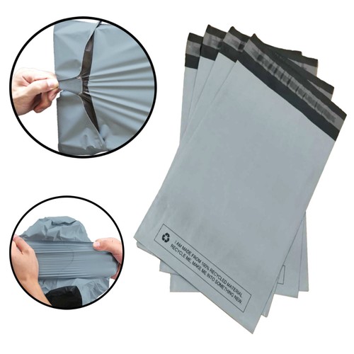 100 verschiedene Größen Porto Paket Taschen - grau Versand Kunststoff Verpackung Poly Versandtaschen - Bild 7 von 7