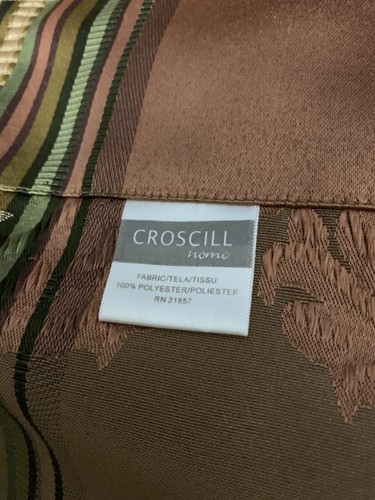 Croscill Tulane Ascot Valance Striped Damask Multicolor Tassels - Set of Two - Picture 9 of 10