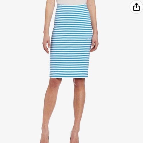 NWOT Lilly Pulitzer Flutter Blue Chin Chin Stripe Deacon Skirt Women’s Medium