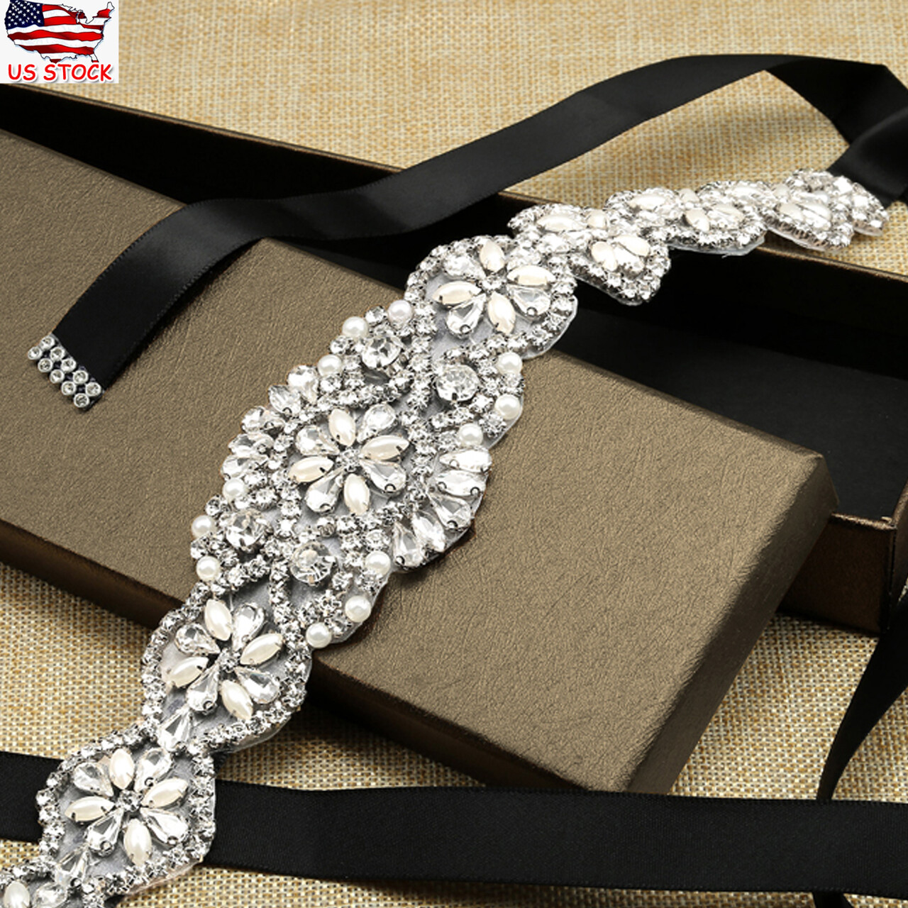 black rhinestone sash