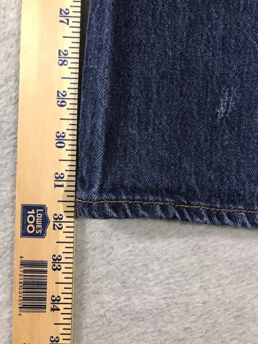 Levi's 501 Button Fly mens 36X34 (Fits 34x32) Original Straight Dark Wash Preppy - Picture 12 of 15
