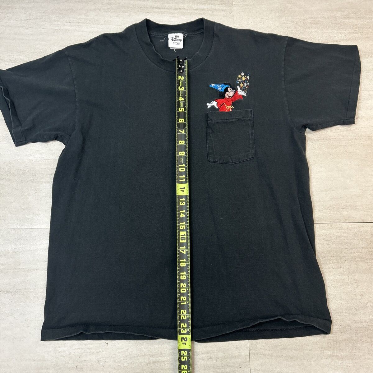 VTG 90s FANTASIA DISNEY STORE POCKET T SHIRT XXL BLACK VTG 90s FANTASIA DISNEY STORE POCKET T SHIRT XXL BLACK
