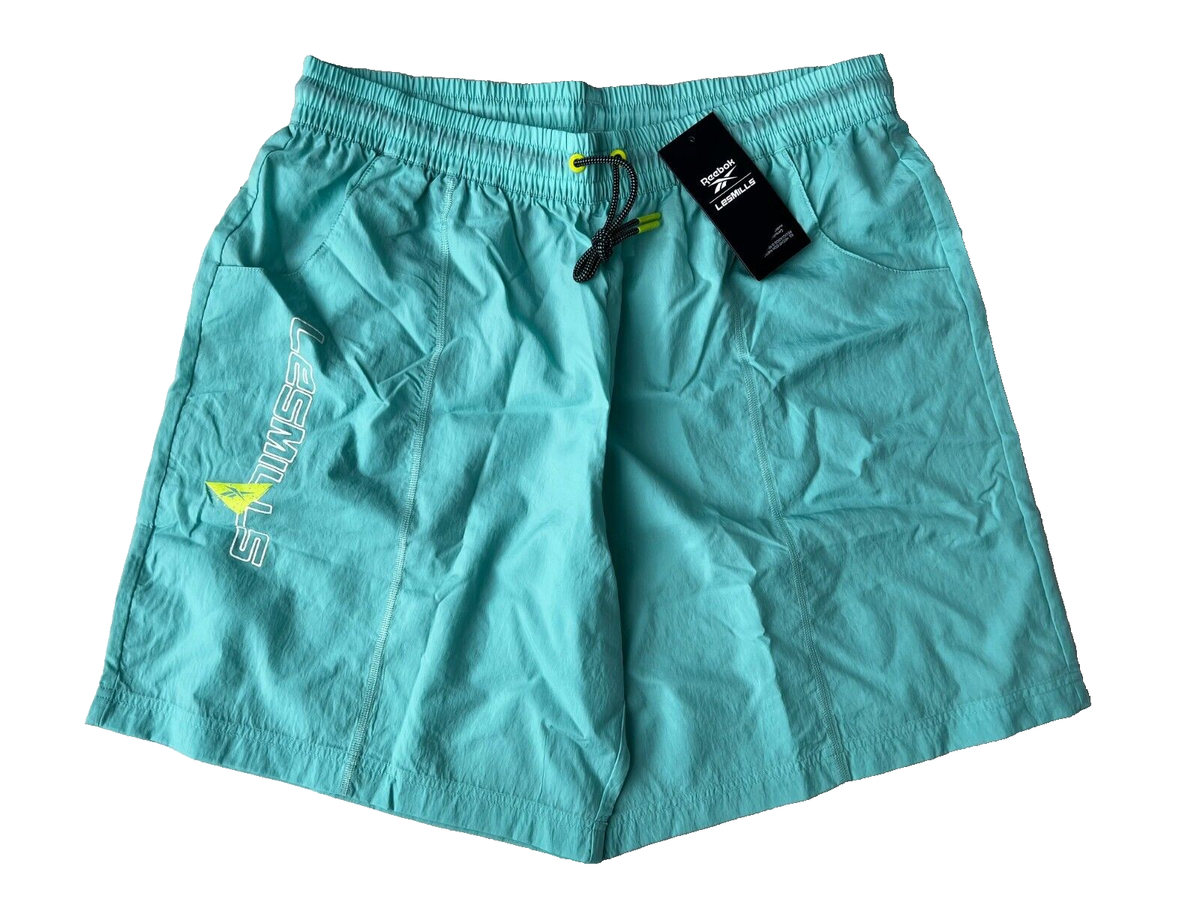Reebok Les Mills Lightweight Woven Shorts Teal (M) NEW WITH TAGS