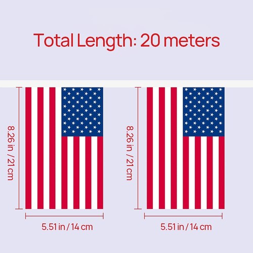 60PCS American flag, Independence Day Banner American Flag, 65Ft American fla... - Picture 5 of 7