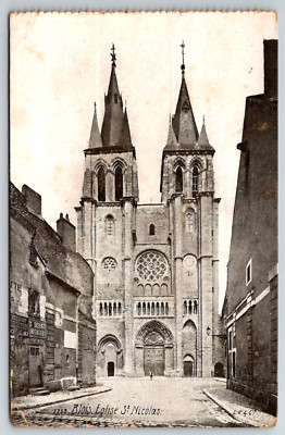 c1910s Blois Eplise St. Nicolas Antique Postcard