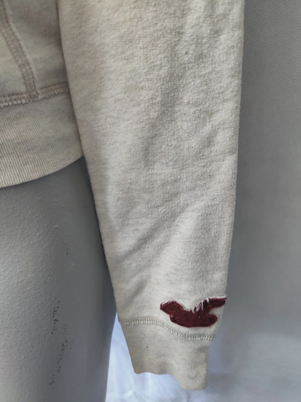 OFF WHITE Felpa con cappuccio Hollister Off bianca con cappuccio avorio pullover taglia JRS S