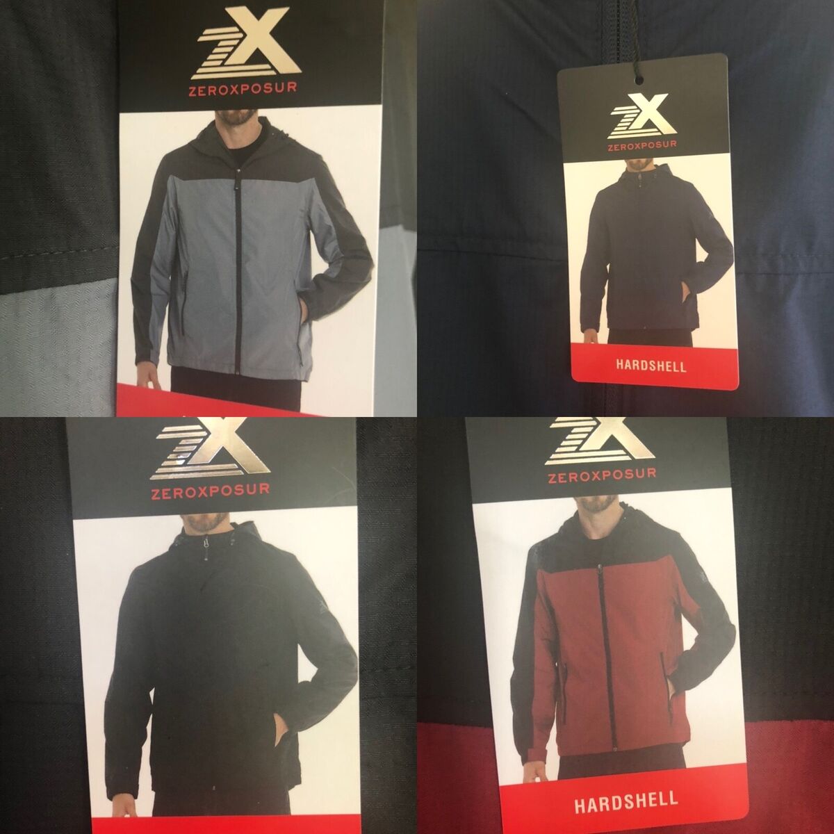 ZX Zeroxposur Men Jacket Windbreaker Light Hardshell ZX Zeroxposur Men Jacket Windbreaker Light Hardshell