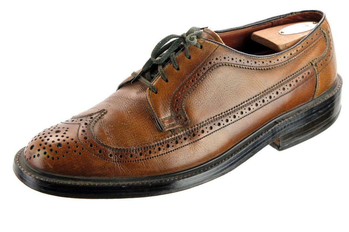 Vintage Nunn Bush black split toed oxford newin box old stock leather 9.5 Vintage Nunn-bush Blucher Shoes: 1960s Split-toe Walnut  main image 3