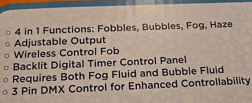 Froggy's Fobbles F3 Fog Machine With Fog- Filled Bubbles Timer Rc - New In Box - Picture 4 of 6