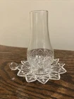 Vintage Clear Glass Hurricane Candle Fairy Lamp Federal Glass Company