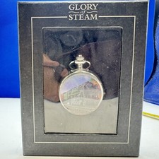 Pocket Watch Evening Star Engine Atlas Editions Glory Of Steam - Silver Plated