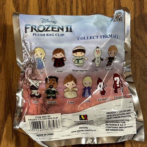 Disney Frozen II Plush Bag Clip NEW Unopened - Picture 2 of 2