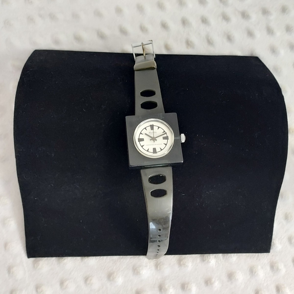 90s Hamlin Black Watch Astromatic Square Swiss Unbreakable  display picture 2