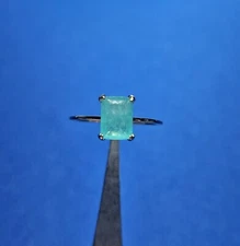 Paraiba Tourmaline 2 ct 925 Sterling Silver Ring Jewelry Size 6 14k Plated Gold