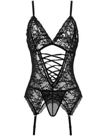 Women&rsquo;s Lace Babydoll with Garter Mini Teddy Bodysuit Sexy Lingerie Chemise Gift