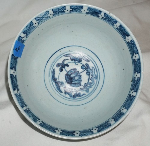 Antique Chinese Middle Ming Blue & White Phoenix Pottery Bowl (JSt)#20 IC - Picture 17 of 17