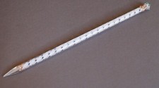 19th Century Glass Dip Pen White Latticino Cane Twist Stem With Crown