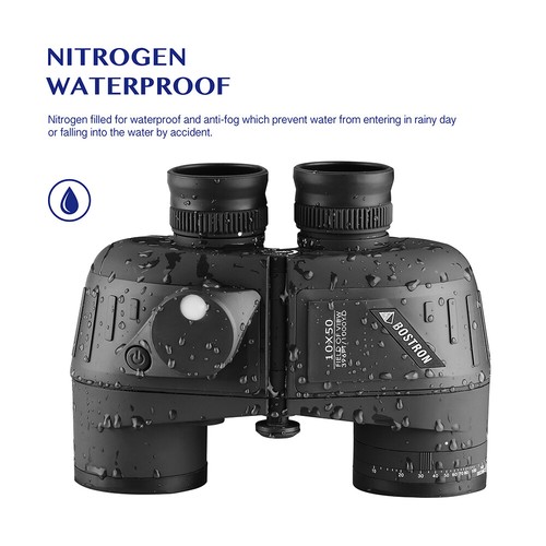 10X Binoculars Navy Telescope with Compass HD Rangefinder For Hunting Marine - Picture 2 of 9