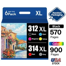6PK T312XL T314XL Ink Cartridges for Epson Expression Photo XP 8500 8600 15000