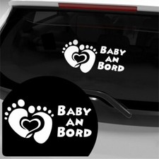 Baby an Bord Auto Aufkleber Baby on board Car Sticker Weiß 28x14 cm N02C5E