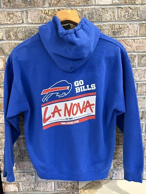 Buffalo Bills Mafia La Nova Pizza Pullover Hoodie Sweatshirt Blue Size M/L
