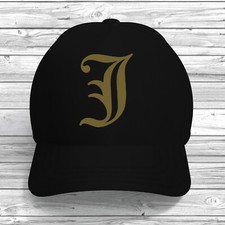 J Initial Baseball Cap Adjustable Custom Print Colour Text Hat Alphabet Letter