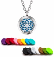 Essential Oil Diffuser Necklace Pendant Stainless Steel Aromatherapy Majestic