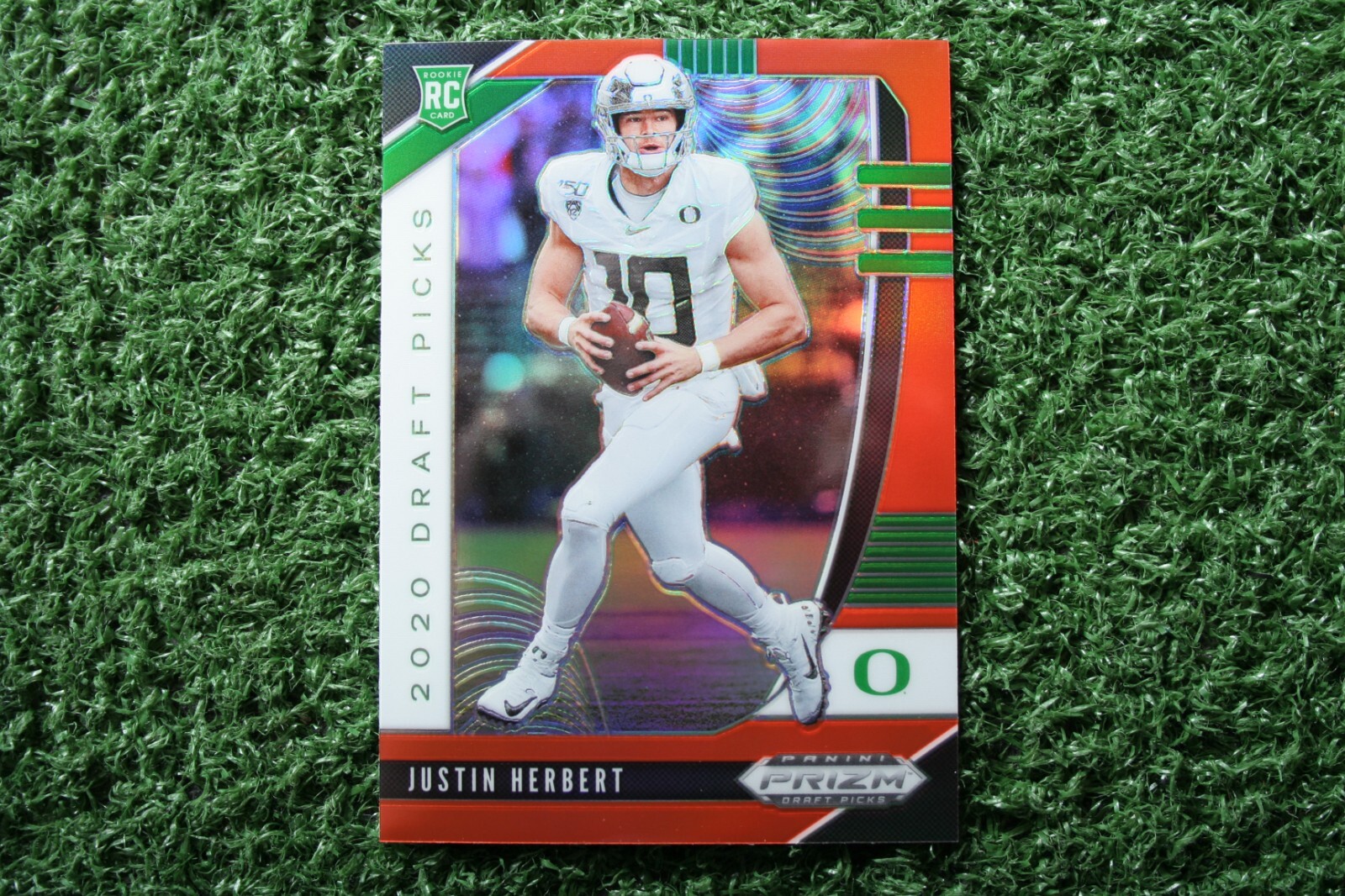 Justin Herbert 2020 Panini Prizm Draft Picks #102 Orange Prizm Rookie RC
