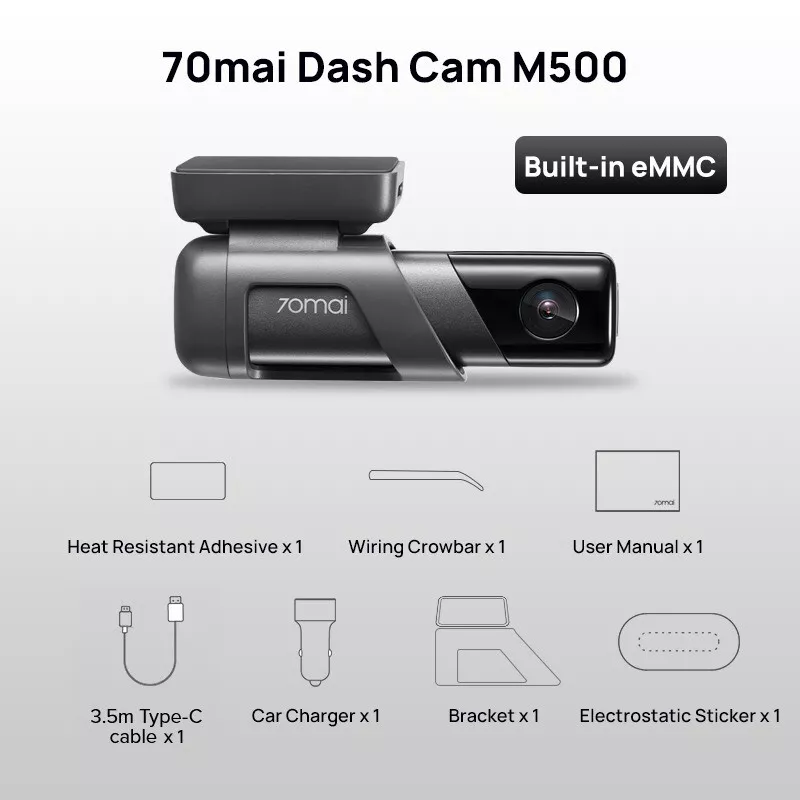 70mai Dash Cam M500 1944P 170FOV Car DVR Dash Camera Recorder GPS ADAS 24H