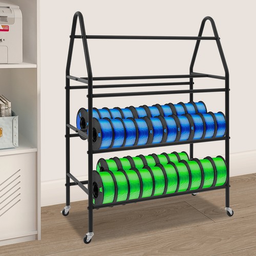 Estante de almacenamiento de filamento para impresora rodante de 4 niveles, soporte para carrete de filamento con ruedas - Imagen 4 de 9