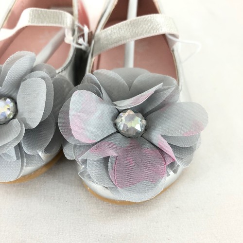 Flowers by Nina Toddler Girls Kadisha Ballet Flats Dressy Mary Jane Silver 5 - Picture 3 of 5