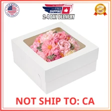 Moretoes 12x12x6" Cake Boxes (15-Pack) - Bakery Boxes with Window